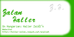 zalan haller business card